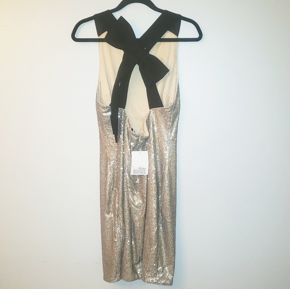 Badgley Mischka Belle Gold Sequin Cocktail Dress - Picture 4 of 6